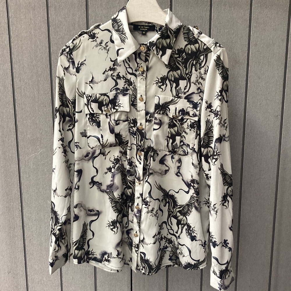 BABYLON / W LES FEMMES Pegasus horse blouse size 44